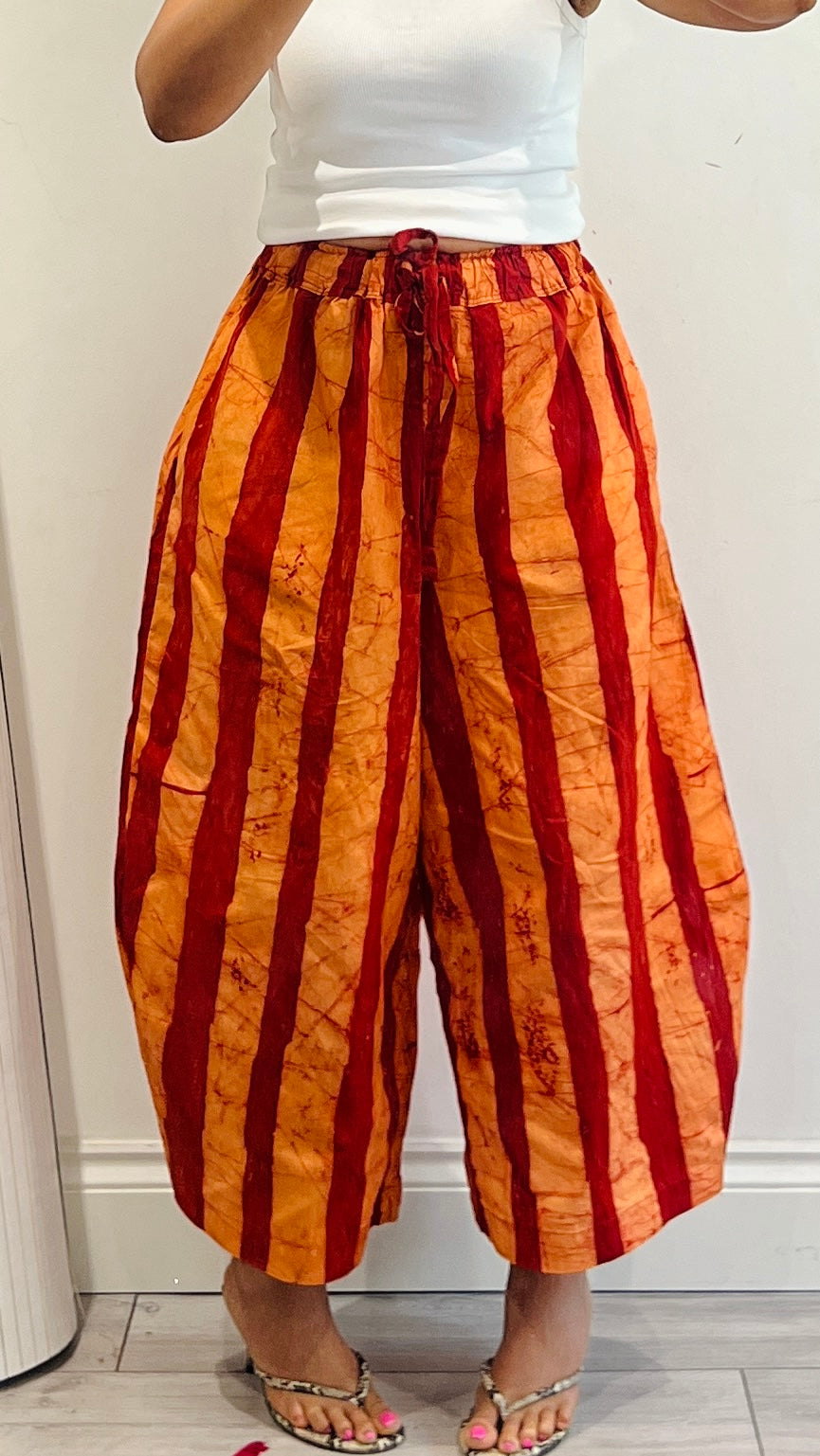 BOGO HALF PRICE Orange and red bold stripes culottes UK 8-14/16
