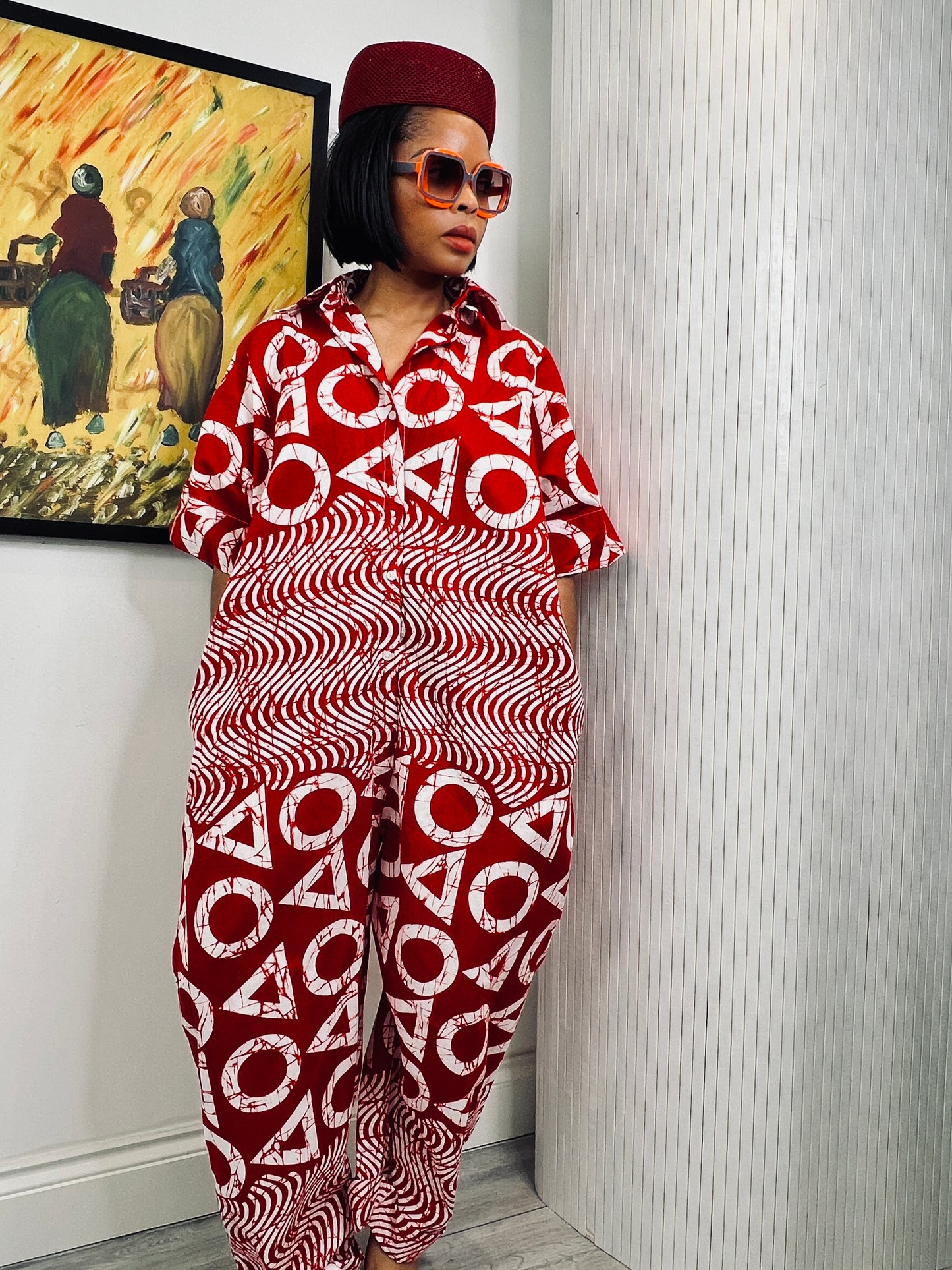 Red and white jumpsuit UK 8-14