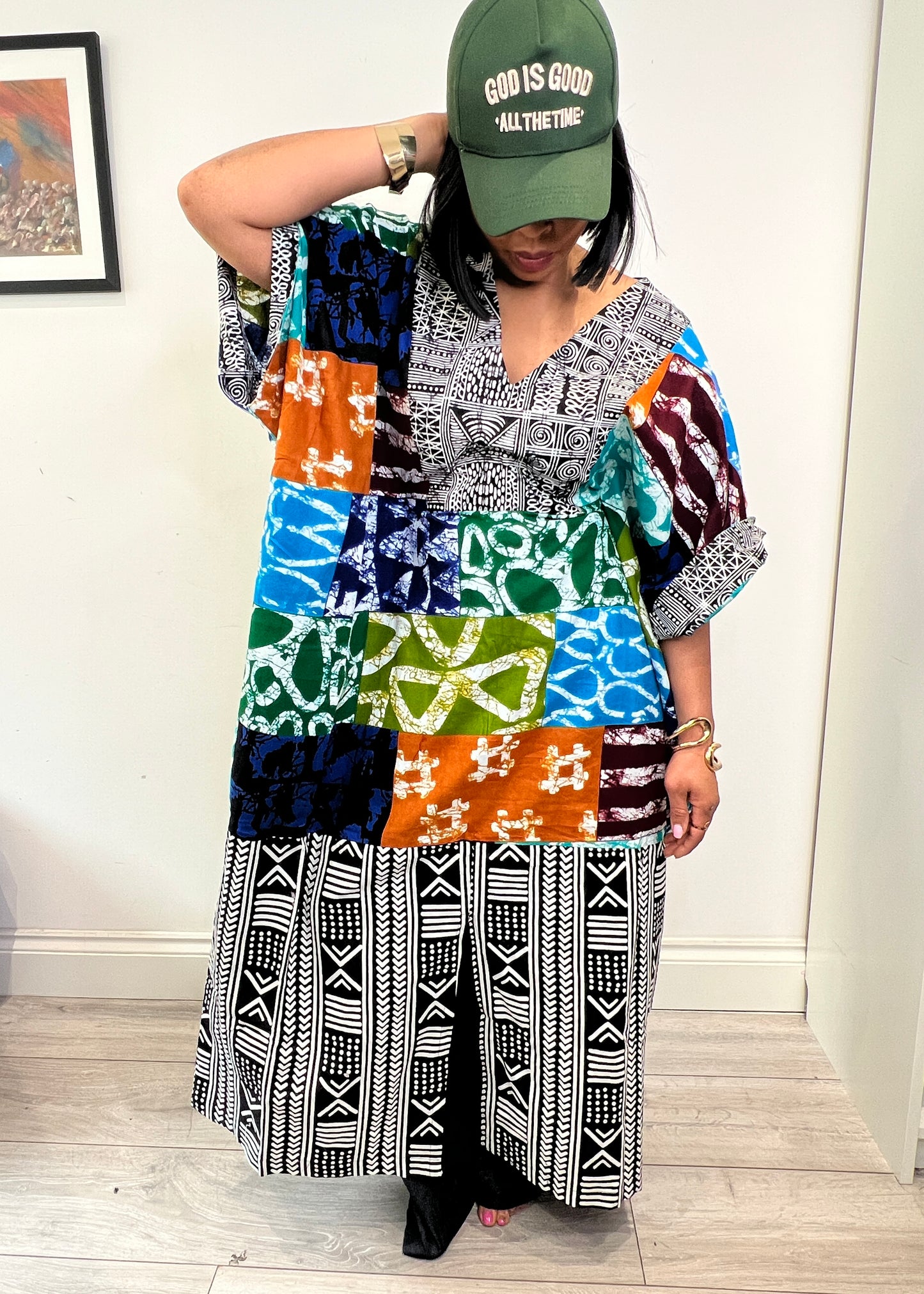 Patchwork Bubu Kaftan Dress One size