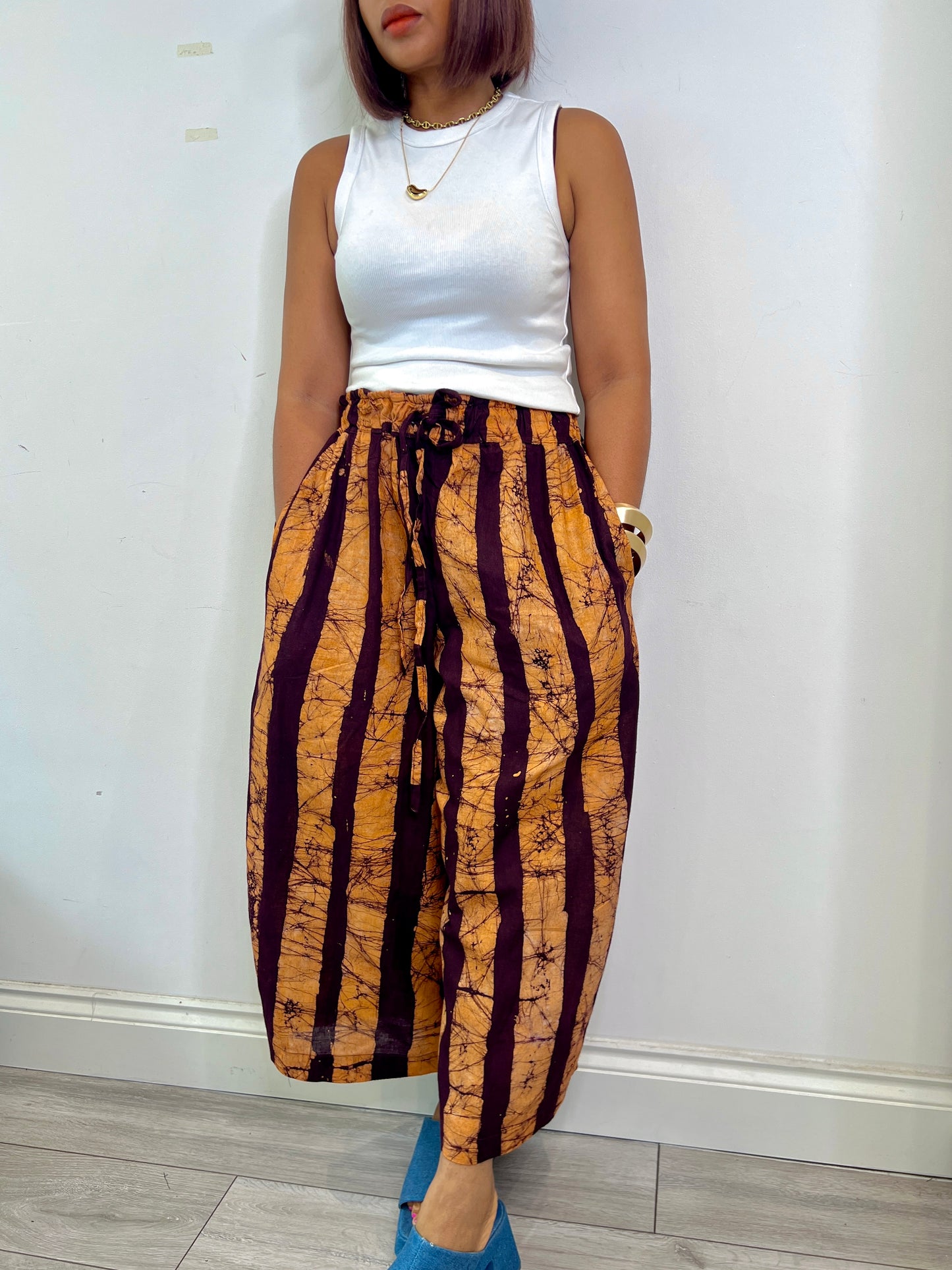 BOGO HALF PRICE brown peach hand  dyed  culottes UK 8-14/16